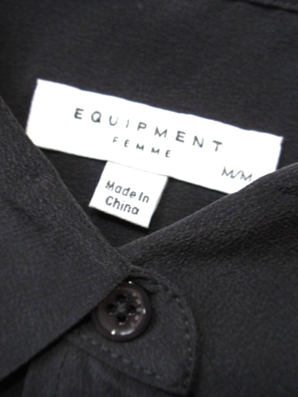 NWT Equipment Slim Signature in Eclipse Washed Black Silk Button Down Shirt M - Picture 10 of 10